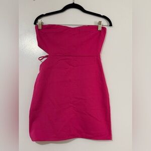 Zara Vibrant Pink Strapless Dress